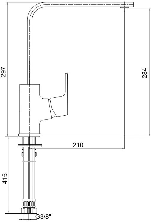 Смеситель для кухни E.C.A Tiera 102118065EX хром