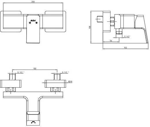 Смеситель для душа E.C.A Tiera 102154024EX хром