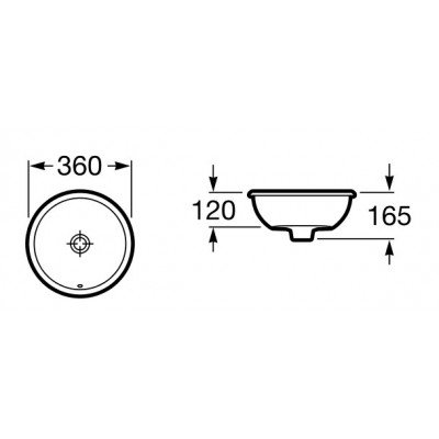 Раковина встраиваемая сверху 36см Roca Foro 327880000 белый