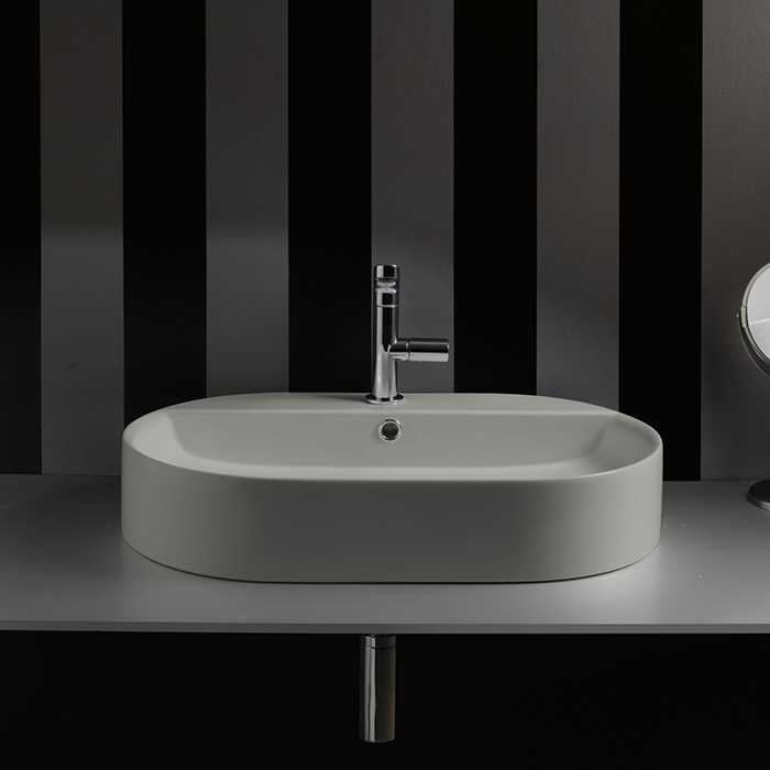 Раковина накладная 65см Kerasan Ciotola 028559*1 серый матовый