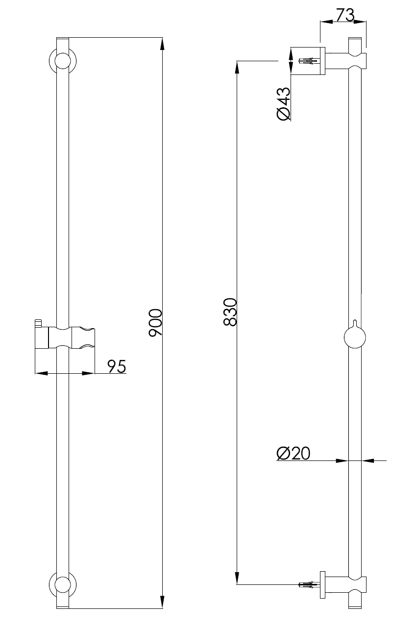 Душевой гарнитур на штанге Benesque Lumiere 23010406 бронза брашированная