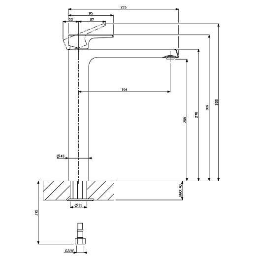 Смеситель для раковины Villeroy & Boch Liberty TVW10700600061 хром