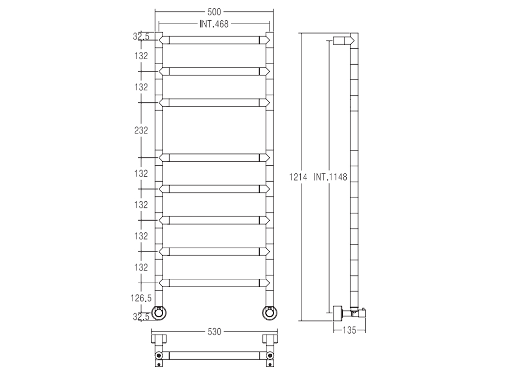 Полотенцесушитель водяной Margaroli Sereno 4844708CRN 121.4х53 хром