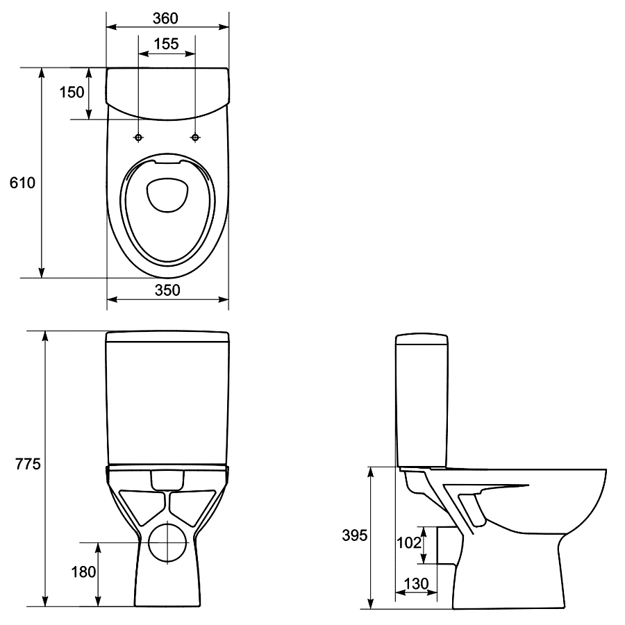 Унитаз напольный Cersanit PARVA S-KO-PA011-3/6-COn-DL-w белый, с сиденьем микролифт