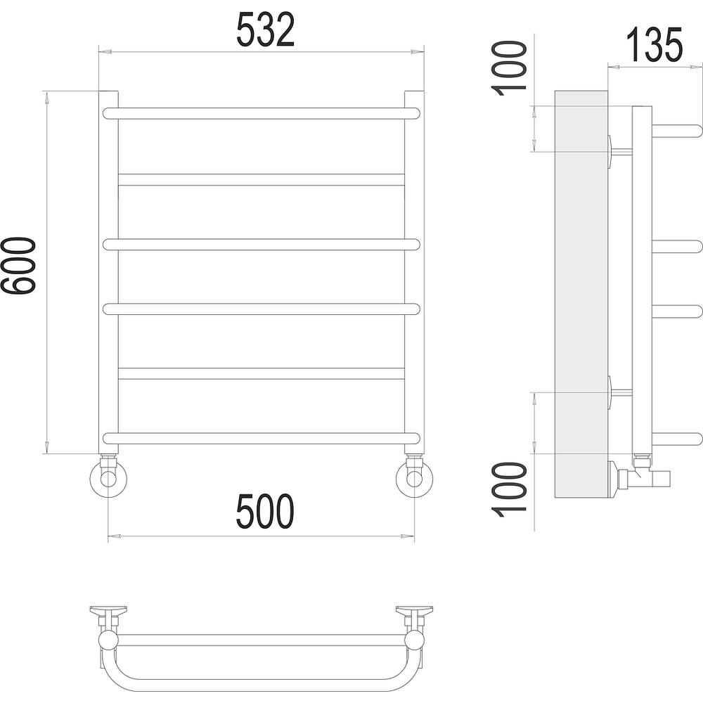 Полотенцесушитель водяной Terminus Евромикс П6 50х60