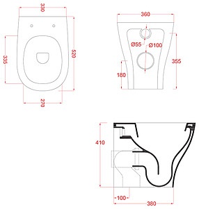 Унитаз приставной ArtCeram Ten TEV002 белый