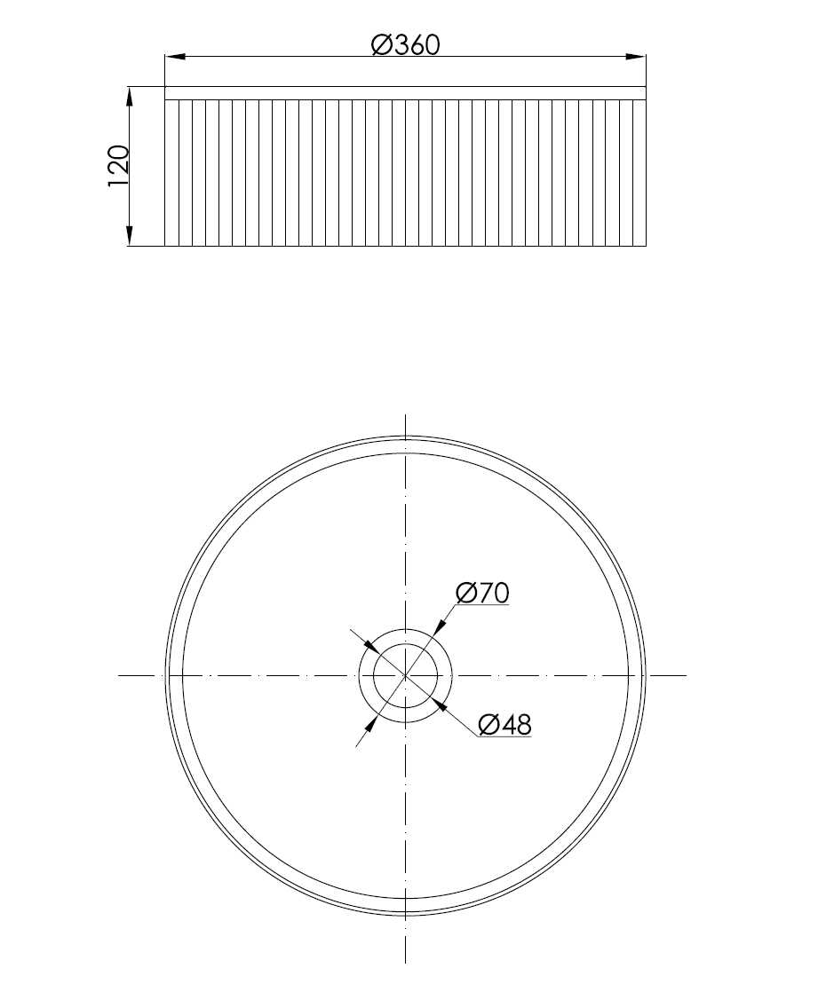 Раковина накладная 36см Benesque Lumiere 3001010103 черный брашированный