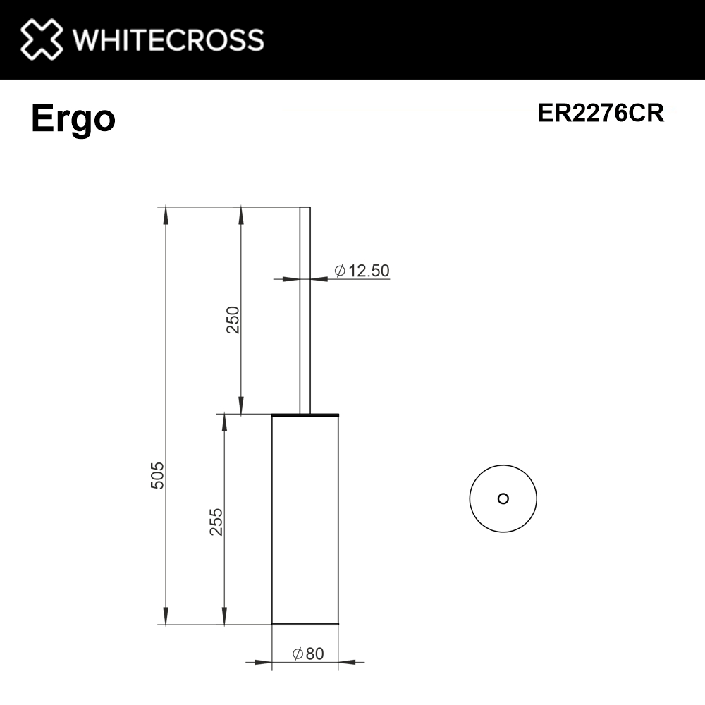 Ершик напольный WHITECROSS Ergo ø80 мм ER2276CR (хром)