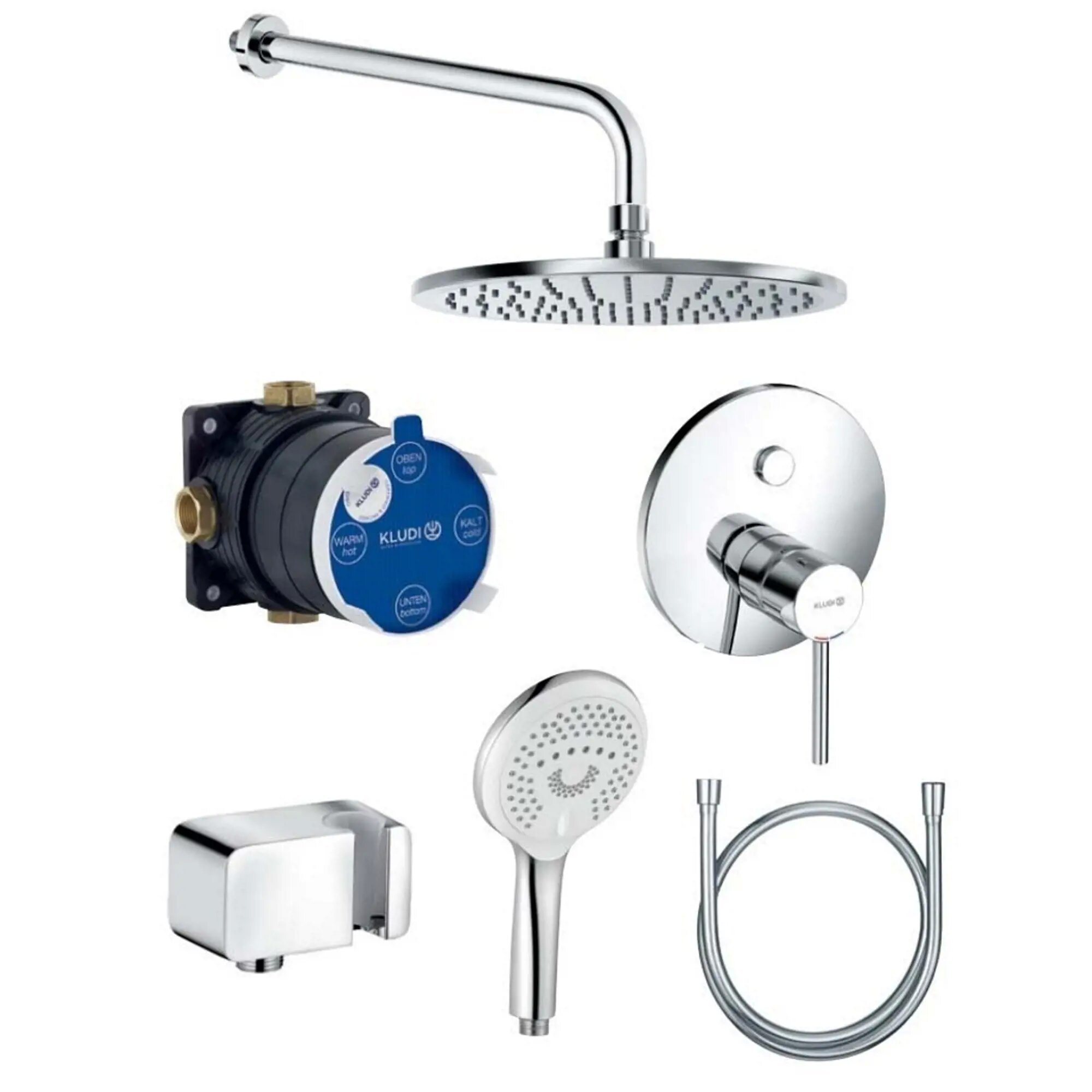 Встраиваемая душевая система со смесителем Kludi Bozz 386400576 хром