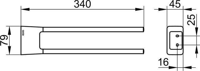 Полотенцедержатель 34см Keuco Aveno 14619010000 хром