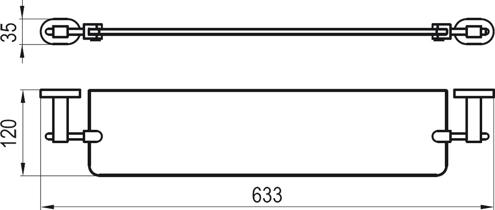 Полка стеклянная Ravak Chrome CR 500.00 Хром