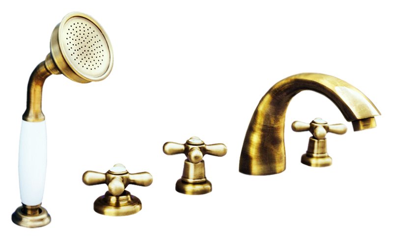 Смеситель на борт ванны Rav Slezak Morava retro MK176.5PSM бронзовый