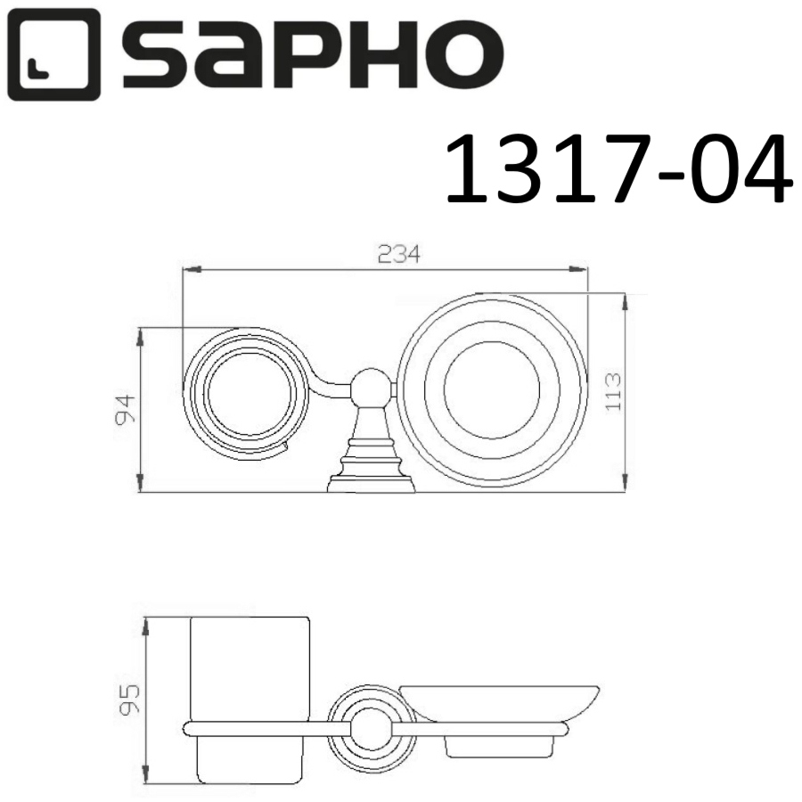 Стакан для ванной;мыльница Sapho DIAMOND 1317-04 хром