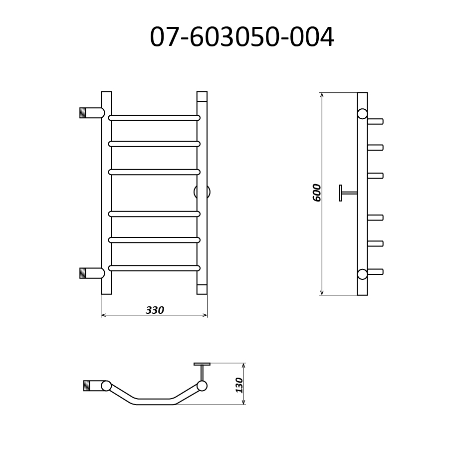 Полотенцесушитель водяной Маргроид Вид 7 60х33 хром