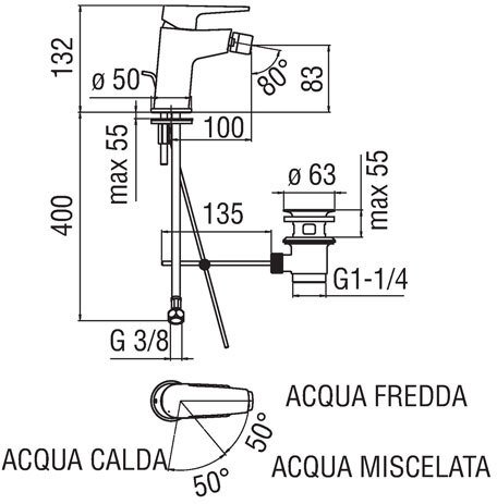 Смеситель для биде Nobili Nobi NB84119/1CR Хром