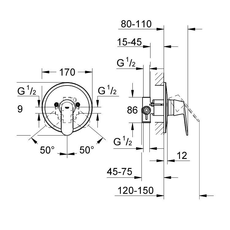 Смеситель для душа Grohe Eurosmart Cosmopolitan 32880000 хром