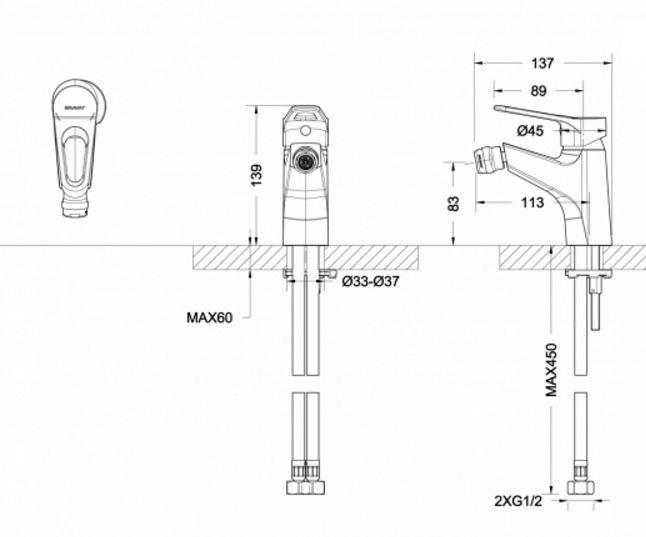 Смеситель для раковины Bravat Vega F1119177CP хром