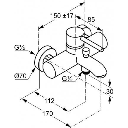 Смеситель для ванны Kludi Bozz 386913976 черный матовый