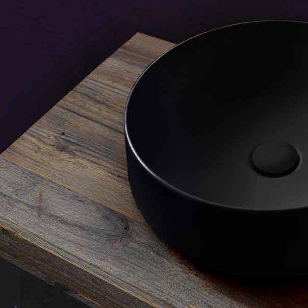 Раковина накладная 46см Kerasan F10 460431 черный матовый