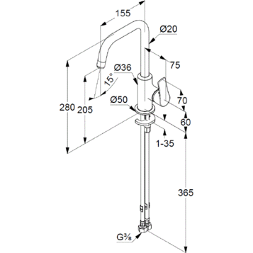 Смеситель для раковины Kludi Pure&Solid 340240575 хром