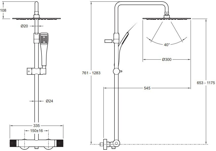 Душевая стойка Jacob Delafon Rivoli E26587-CP