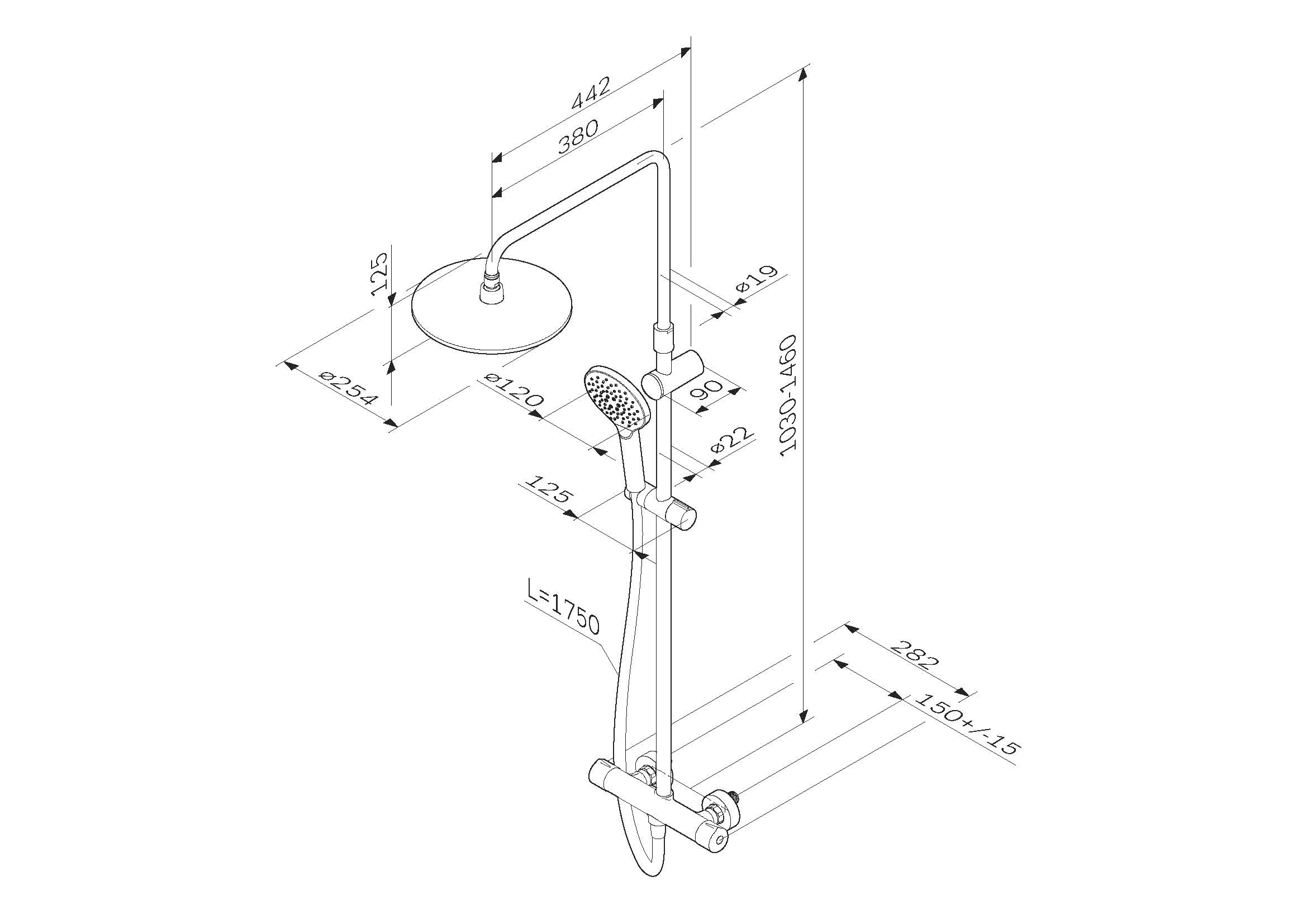 Душевая стойка Am.Pm Like F0780464 хром