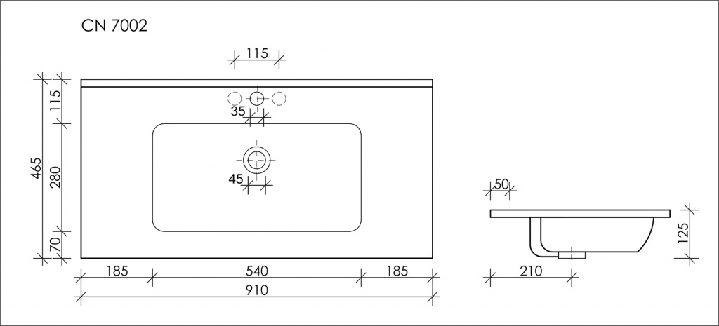 Раковина накладная 91см Ceramica Nova Element CN7002 белый