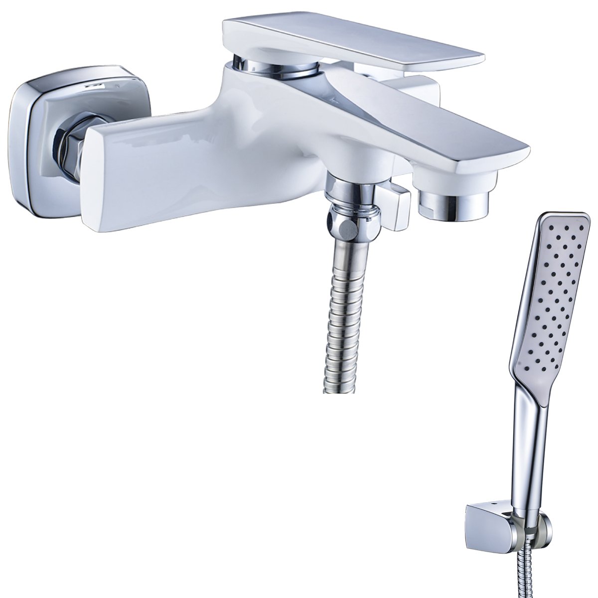 Смеситель для ванны с душем Lemark Allegro LM5914CW хром/белый