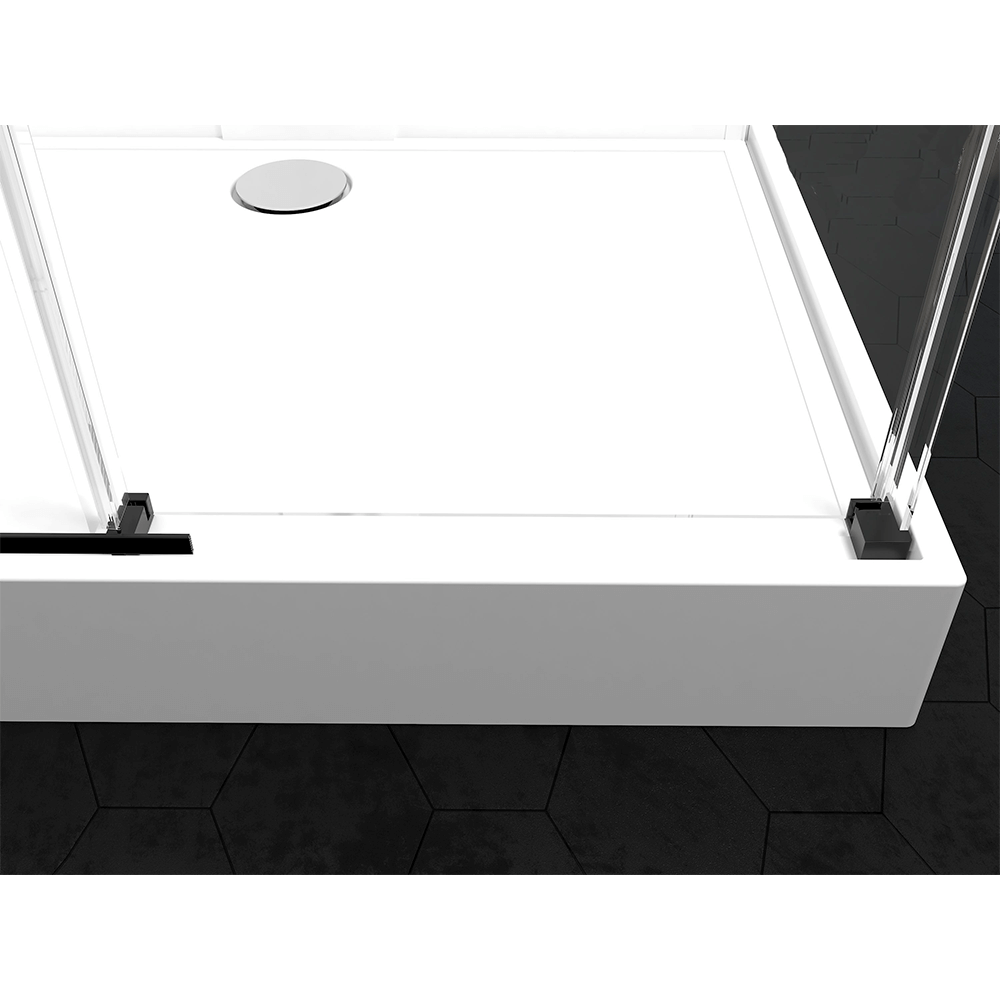 Душевая кабина Black&White G8708 110x80x217 профиль черный матовый, стекло прозрачное