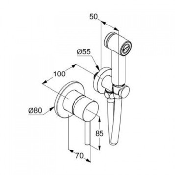 Гигиенический душ со смесителем Kludi Bozz 38998N076 золото матовое