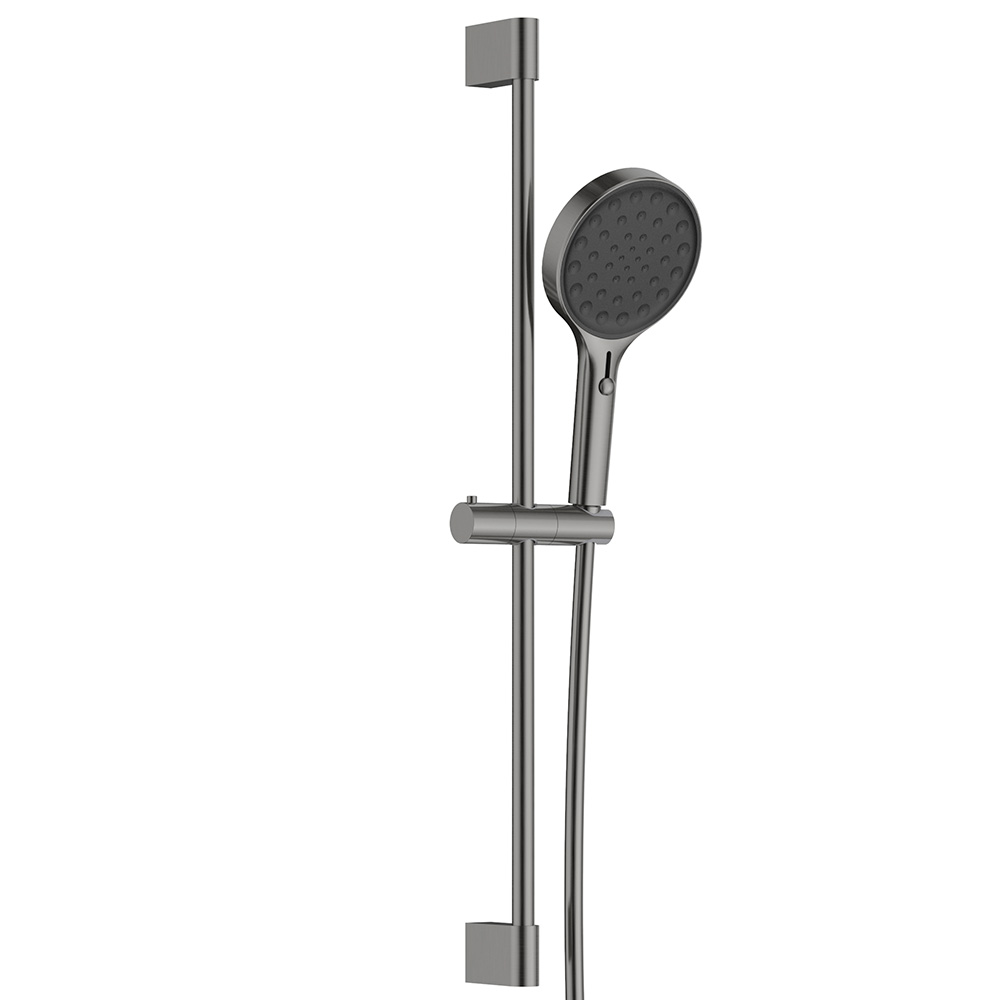 Встраиваемая душевая система с термостатом AQUAme AQM8403GM вороненая сталь