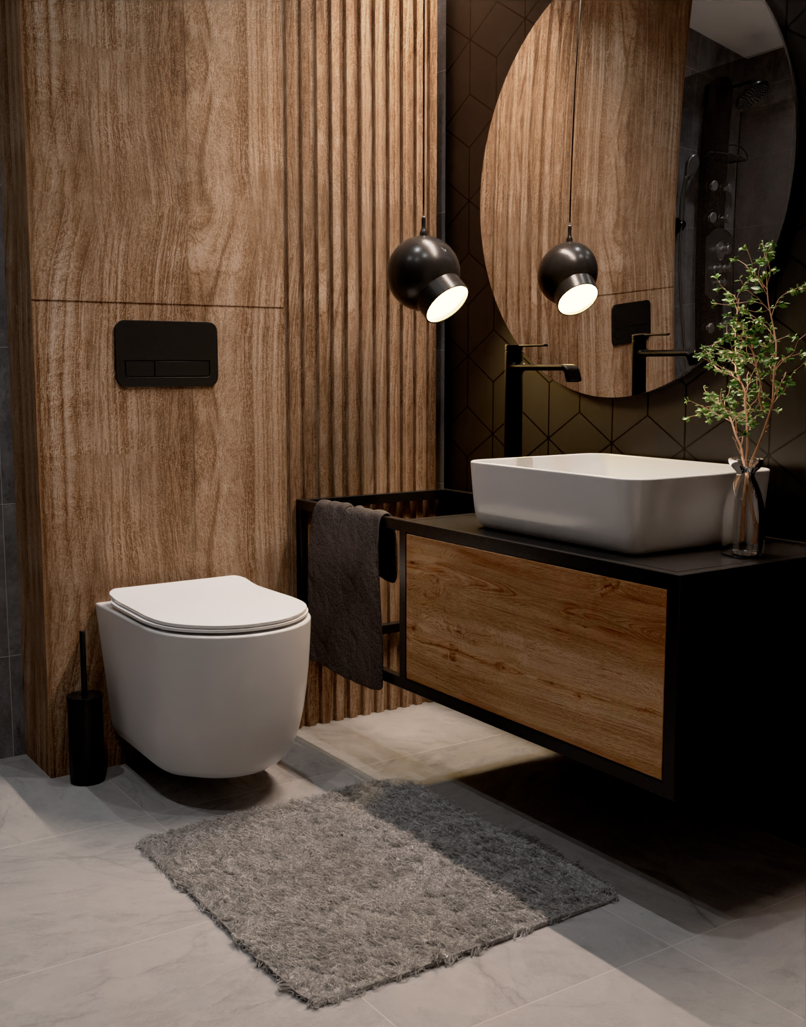 Смеситель для раковины AQUAme Asti AQM6414MB черный матовый