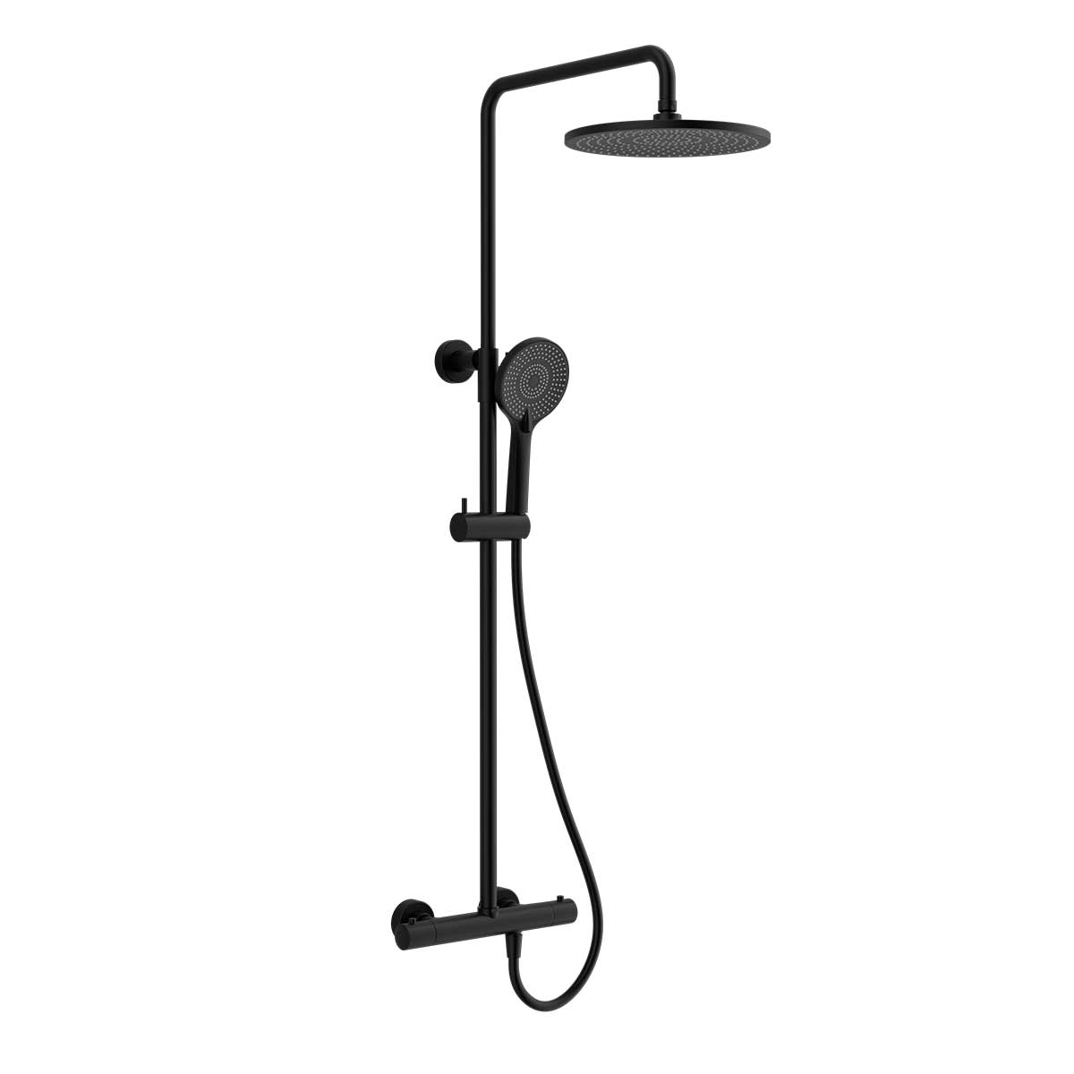 Душевая стойка с термостатом Vincea Esse VSFS-1E0TMB черный матовый