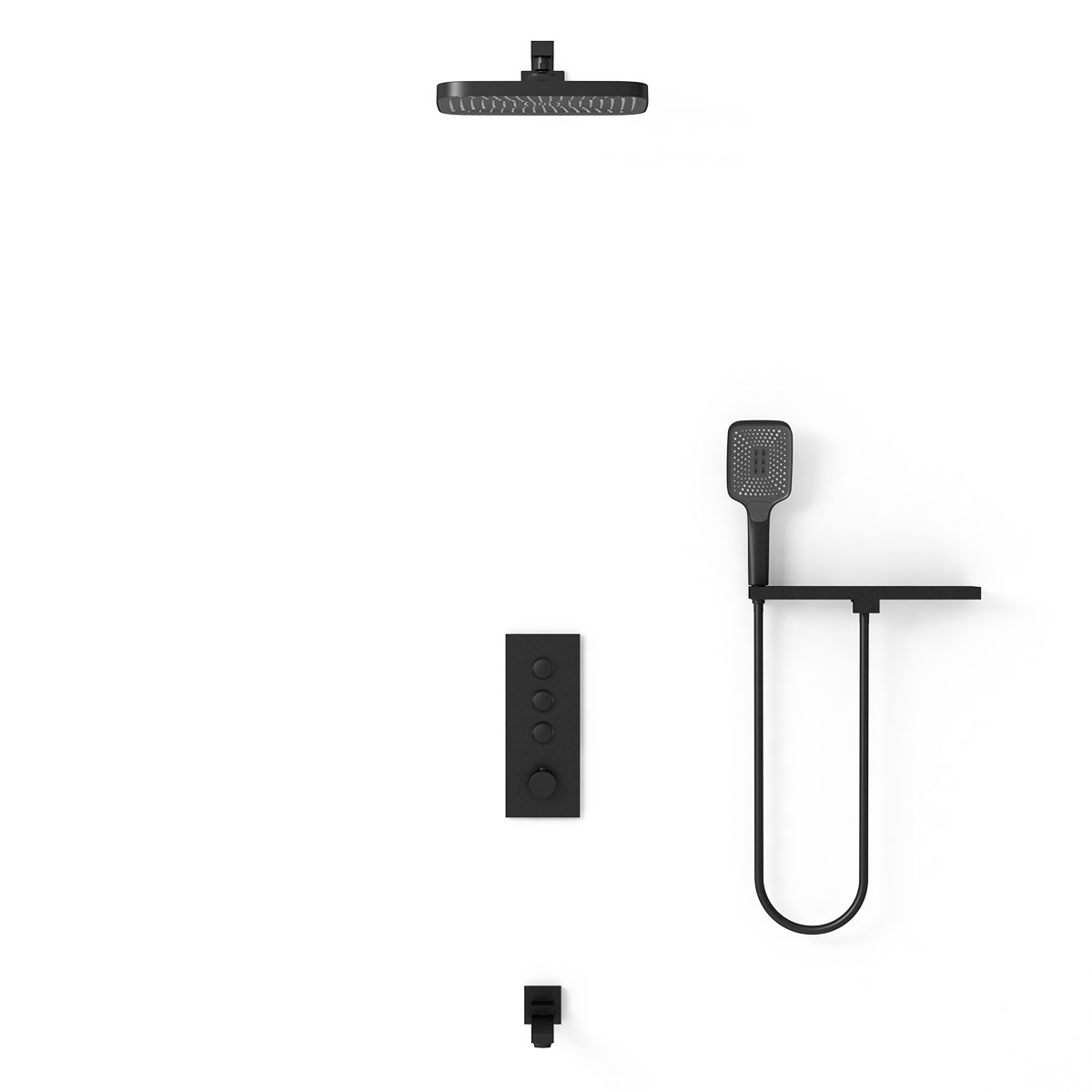Душевой комплект Vincea VSFW-431T1RMB встраиваемый, термостатический, 3 режима, черный