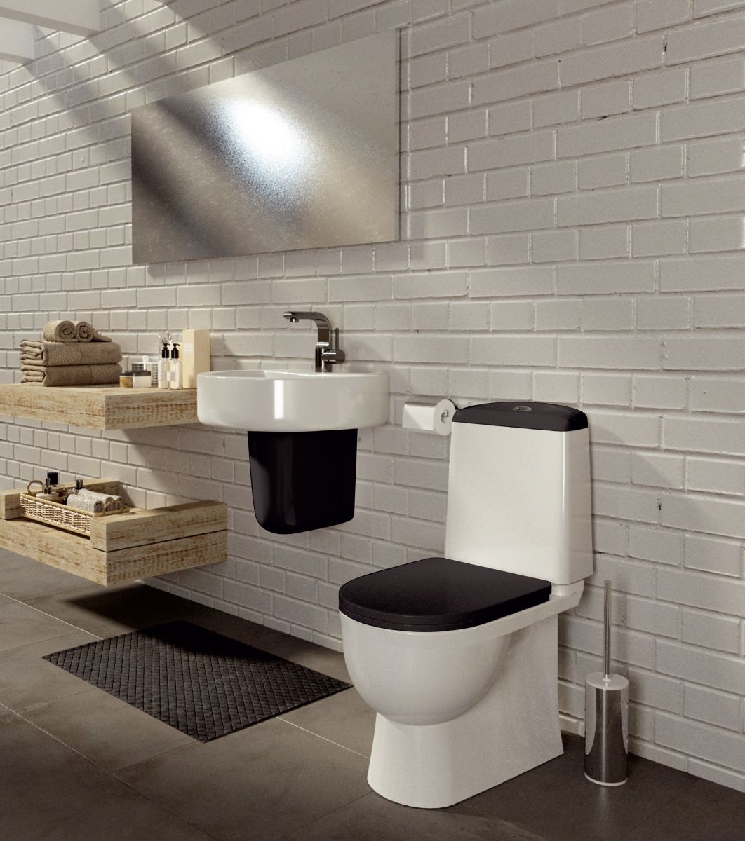 Унитаз Sanita Luxe Best Luxe SL DM Black BSTSLCC06100522 Белый с бачком и черным сиденьем Микролифт