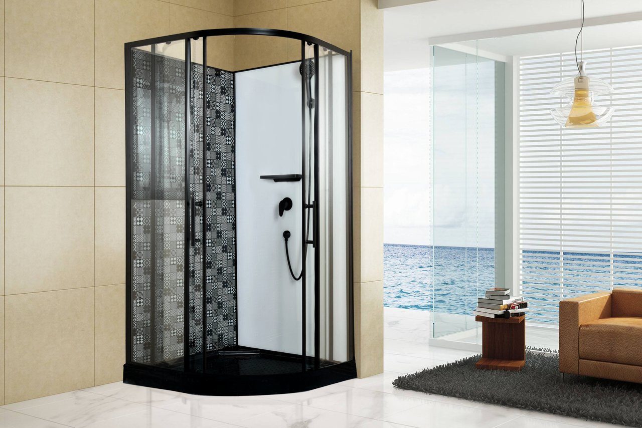 Душевая кабина Esbano Black ESKBB100СK 100x100x210см, профиль черный матовый, стекло прозрачное