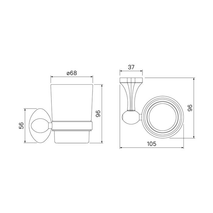 Стакан IDDIS Male MALSSG1i45 хром
