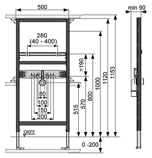 Инсталляция для раковин TECE Profil 9310000