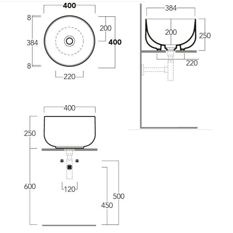 Раковина накладная 40см Simas Baloon BA02 белый