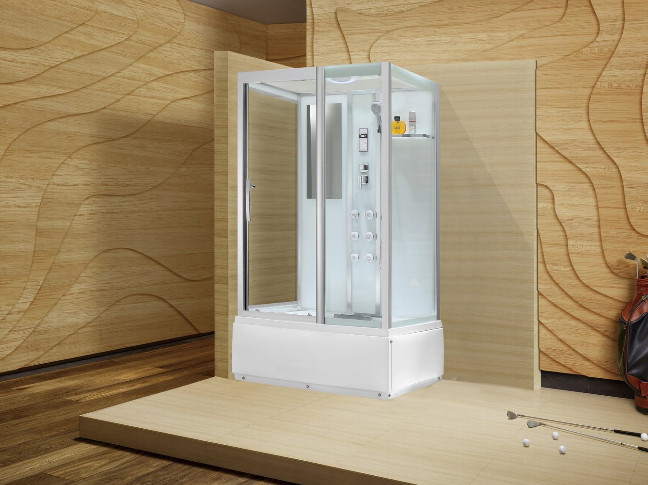 Душевая кабина Black&White G5508 120x90x220 профиль хром глянцевый, стекло прозрачное