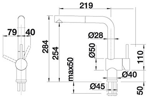 Смеситель для кухни Blanco Linus-S 526148 черный
