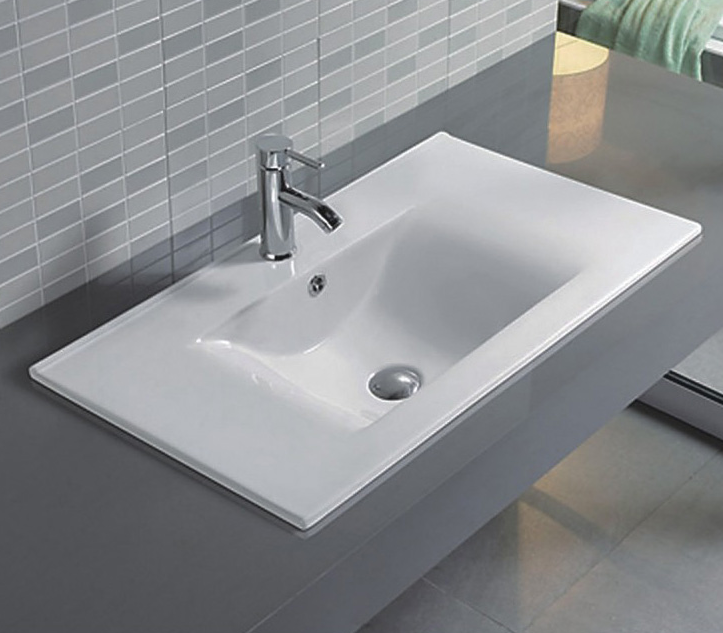 Раковина встраиваемая сверху 76см Gid NYJ807-75 белый