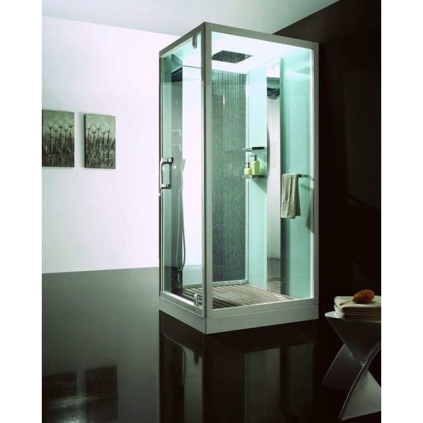 Душевая кабина Orans 89101RS 100x100x220 профиль белый, стекло прозрачное