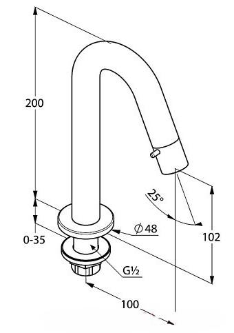 Вентиль запорный для раковины Kludi Bozz 380160530 хром