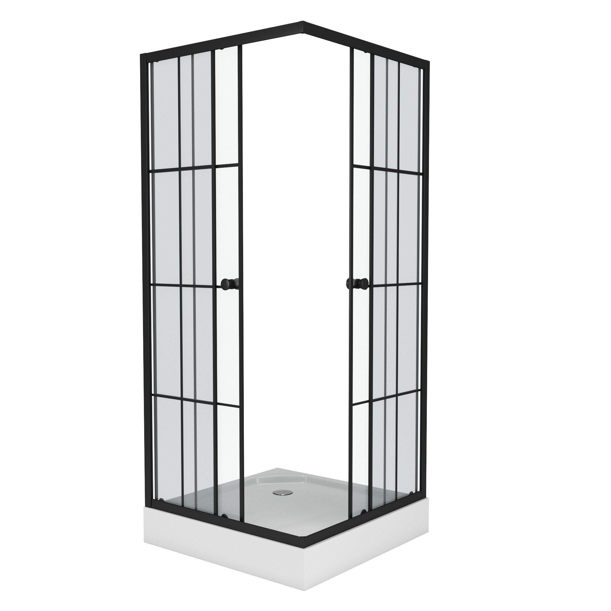 Душевой угол Niagara NG-0180-14 80x80x195 профиль черный, стекло с узором