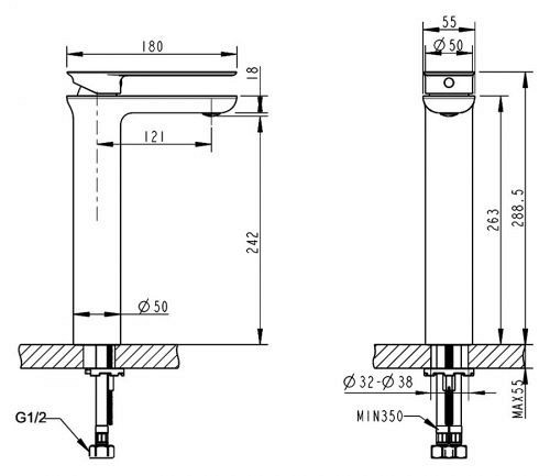 Смеситель для биде Bravat Gina F365104C-ENG хром