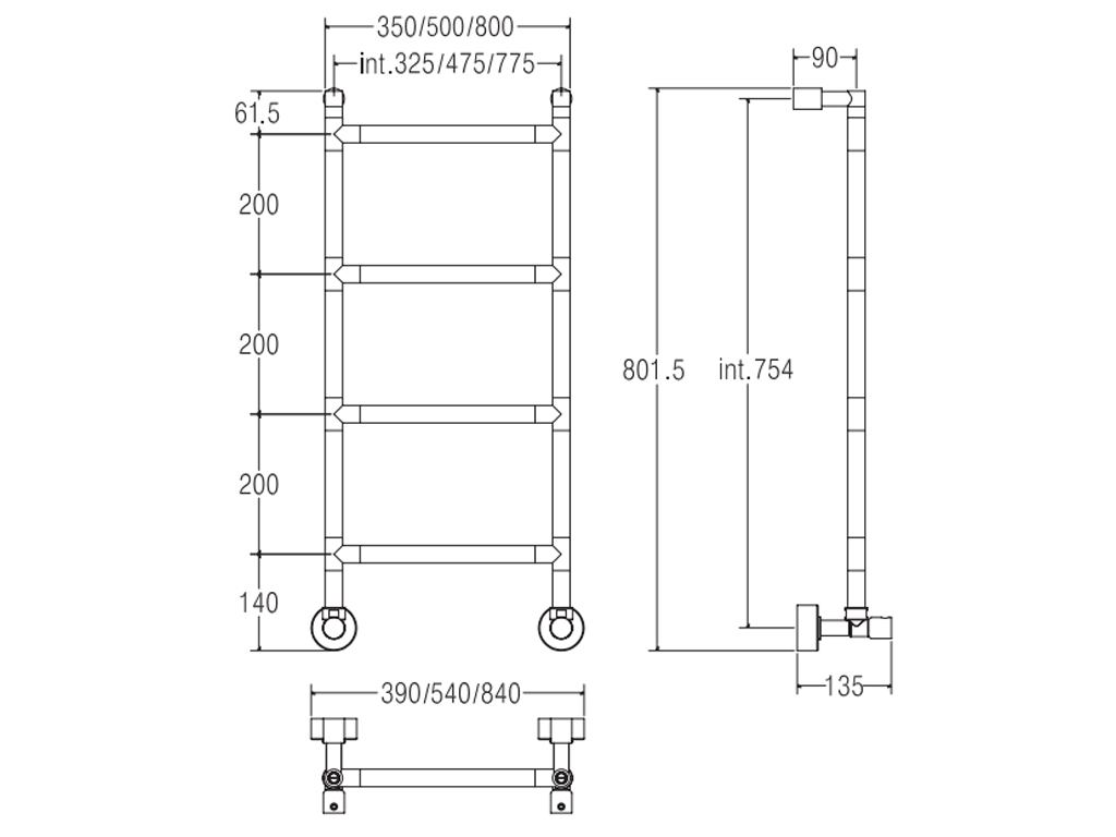 Полотенцесушитель водяной Margaroli Sereno 4824704CRN 80.1х54 хром