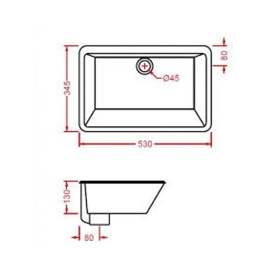 Раковина встраиваемая снизу 53см Artceram Gea GEL001 белый