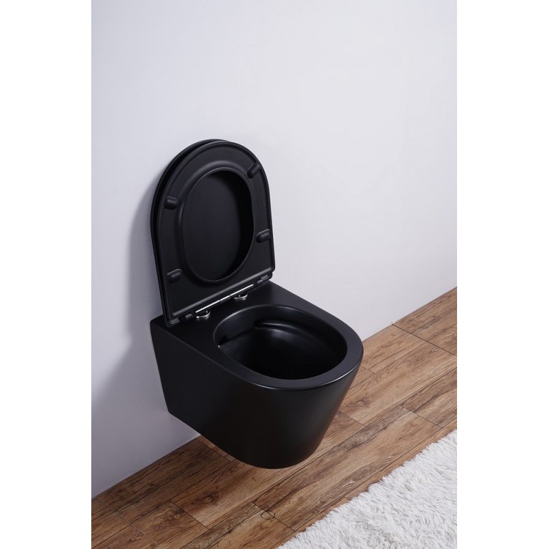 Унитаз подвесной Esbano CLAVEL черный матовый, с сиденьем микролифт