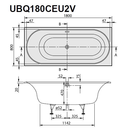 Квариловая ванна Villeroy & Boch Cetus UBQ180CEU2V-01 alpin